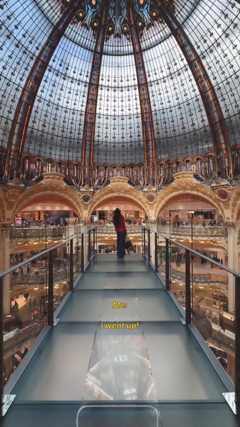 Instagram post by @shubhra.vaity for Galeries Lafayette. Caption reads: [...] one Parisian afternoon please. 📍 Galeries....