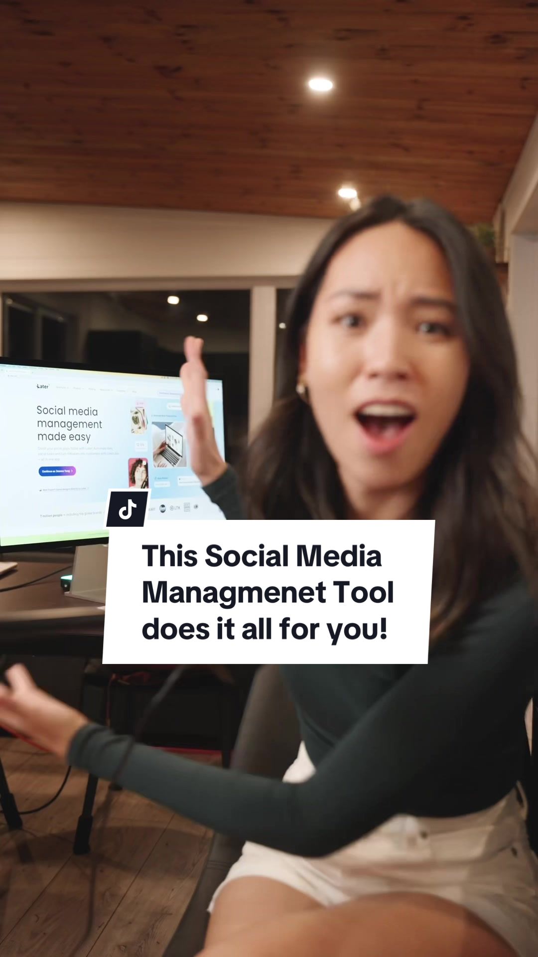 TikTok post by @joanna_socialnomad for Later. Caption reads: [...] tool doesnt exis-…..until I found @Later!....