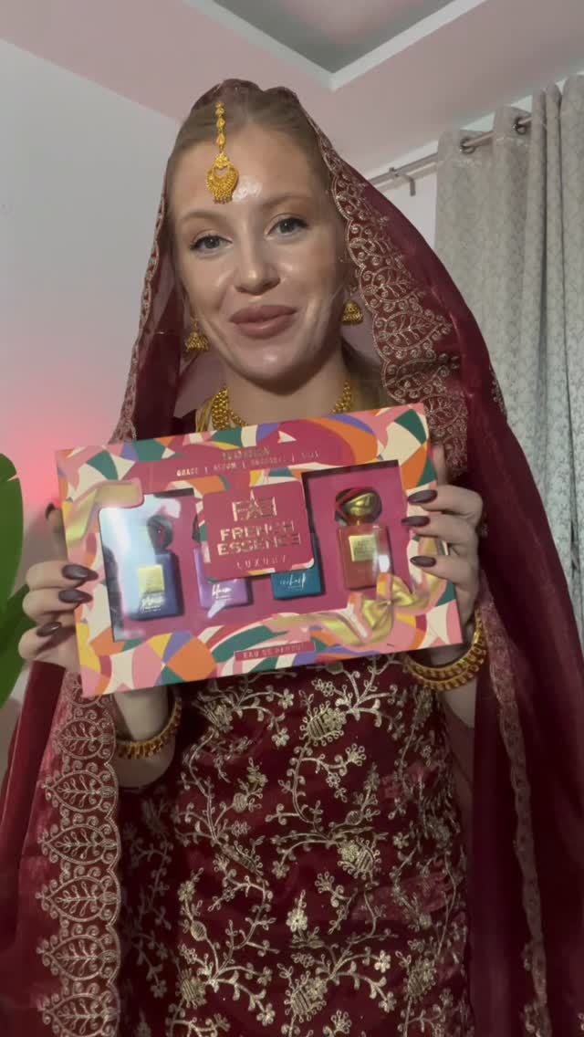 Instagram post by @sofia_loveoflife for French Essence. Caption reads: #GRWM for my first Karwa Chauth with....