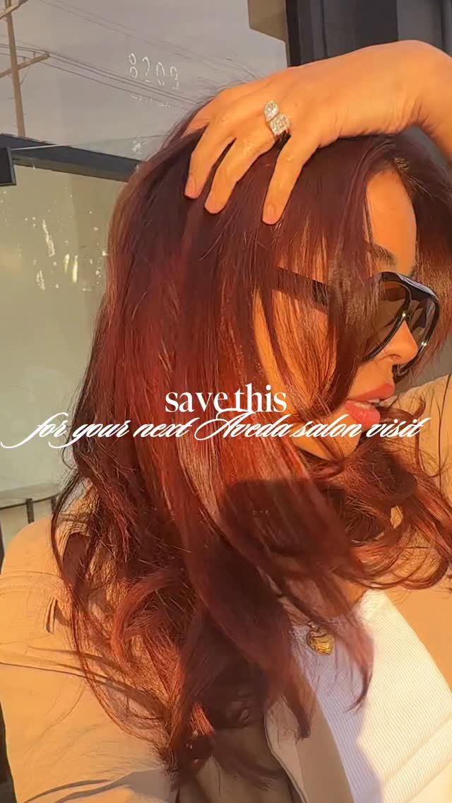 Instagram post by @hhheathermichelle for Aveda. Caption reads: [...] means knowing when to book at my local....