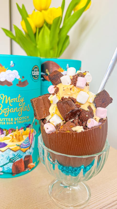 Instagram post by @emmakateblogs for Monty Bojangles. Caption reads: [...] egg game to the next level with....