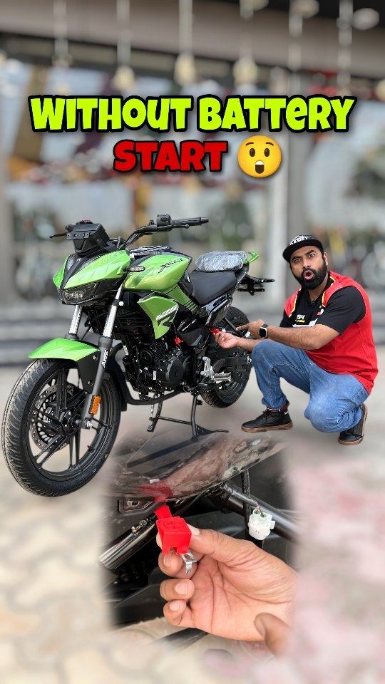 Instagram post by @dc_vlogss for Hero MotoCorp. Caption reads: 2026 Hero Xtreme 125r Without Battery Connection....
