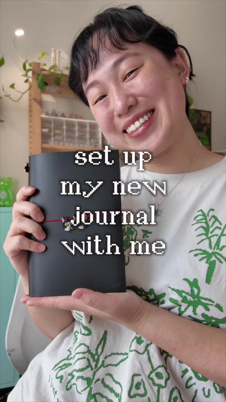 TikTok post by @meganwangart for paper republic. Caption reads: [...] joy bc of my new journal!! Thank u @paper....