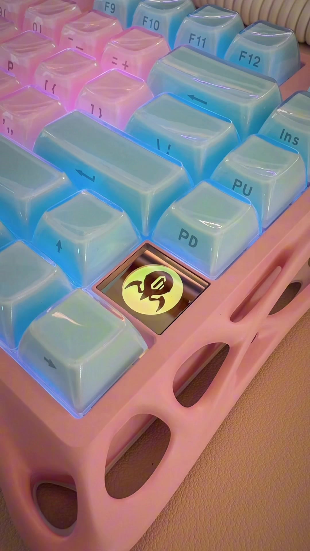 TikTok post by an influencer for GravaStar. Caption reads: [...] pink on the Mercury K1… so Gravastar said....