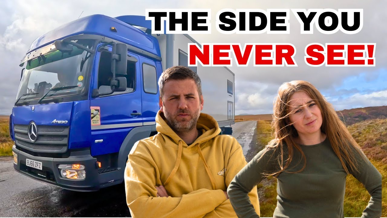 YouTube post by @Touringwiththekids for JustGiving. Caption reads: NC500 Nightmare: What Nobody Shows You.