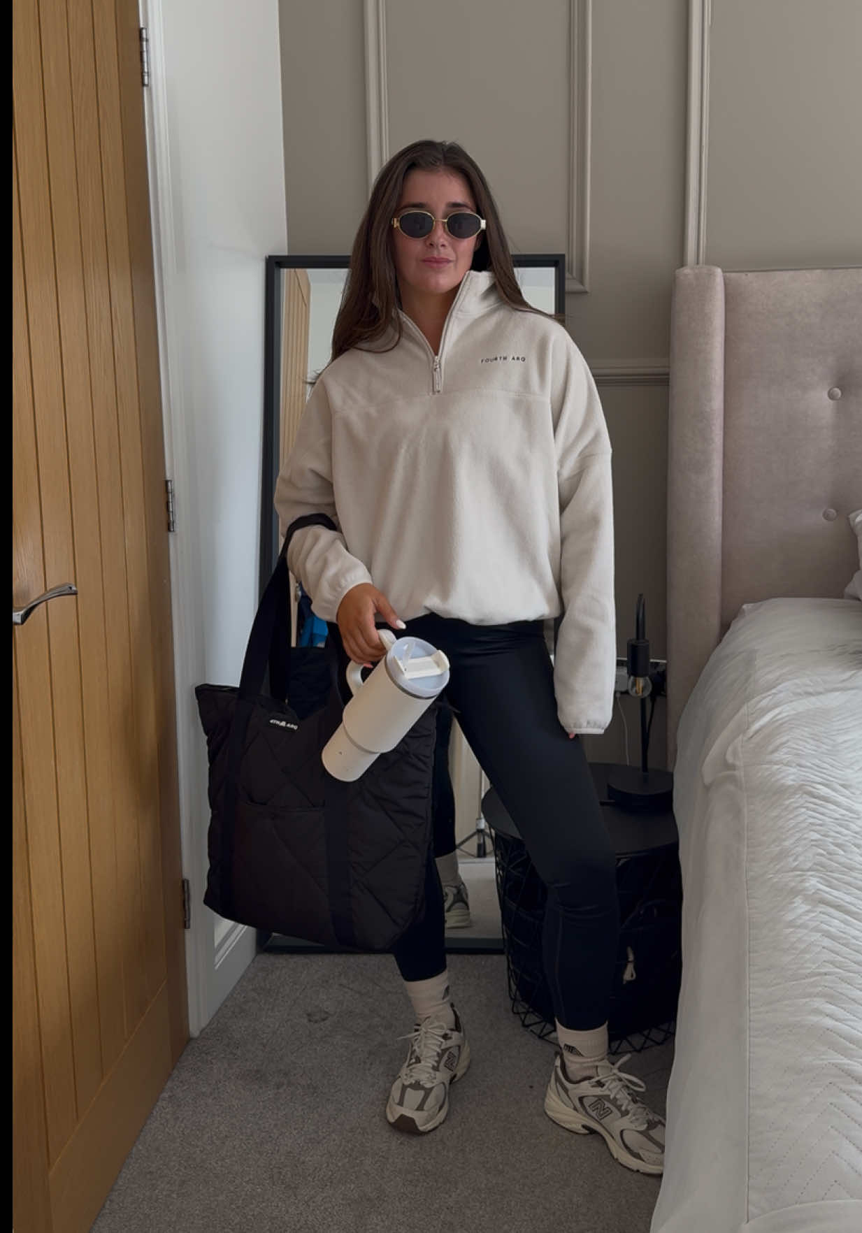 TikTok post by @annaliviahynds for 4TH ARQ. Caption reads: [...] autumn. Dropping tomorrow at 6pm ☁️ @4TH ARQ....