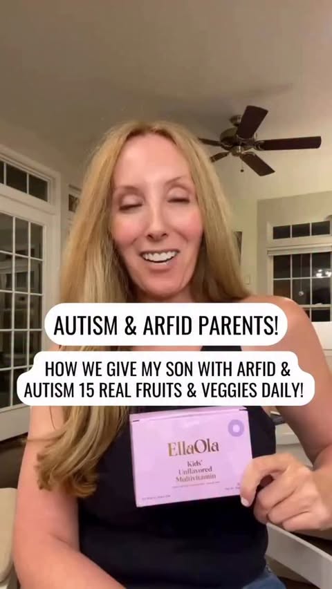 Instagram post by @nicolegottesmann for EllaOla. Caption reads: #ad My son Gabe is autistic, nonspeaking, and has....