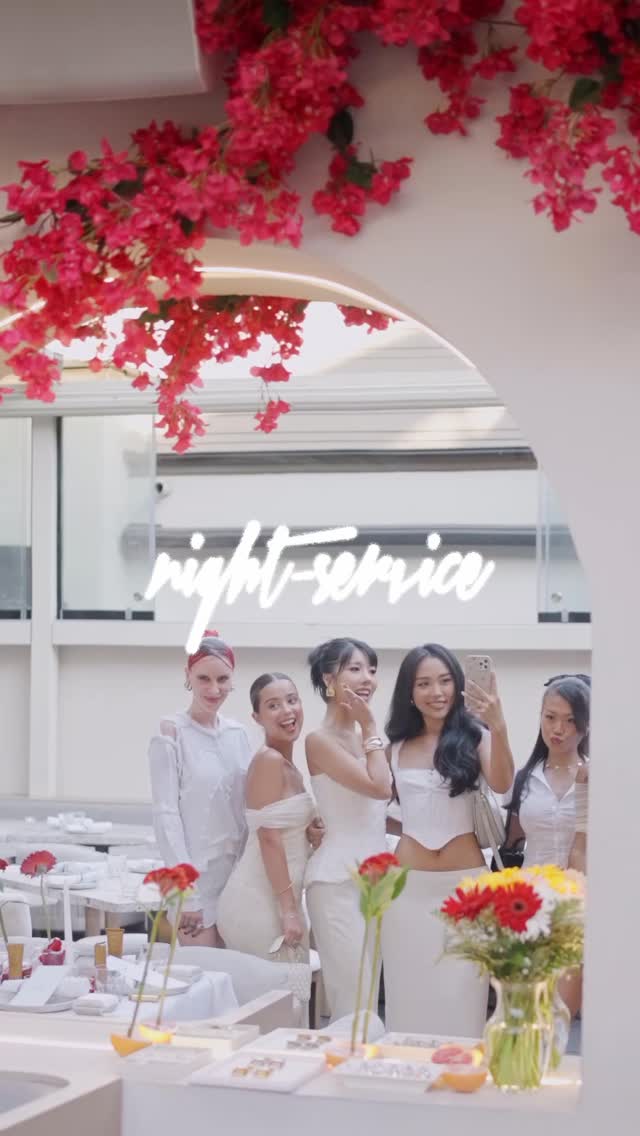 Instagram post by @baeverlyheels for Oribe. Caption reads: Night-Service® a VIP Dining Experience by @25__hrs....