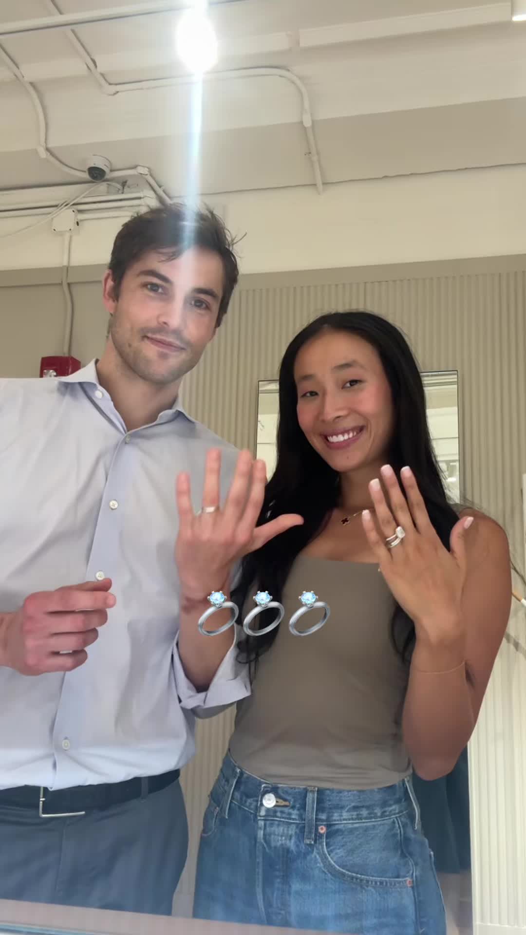 TikTok post by @nadyaokamoto for Brilliant Earth. Caption reads: Bringing my bridal stack to life 💍 stay tuned for....