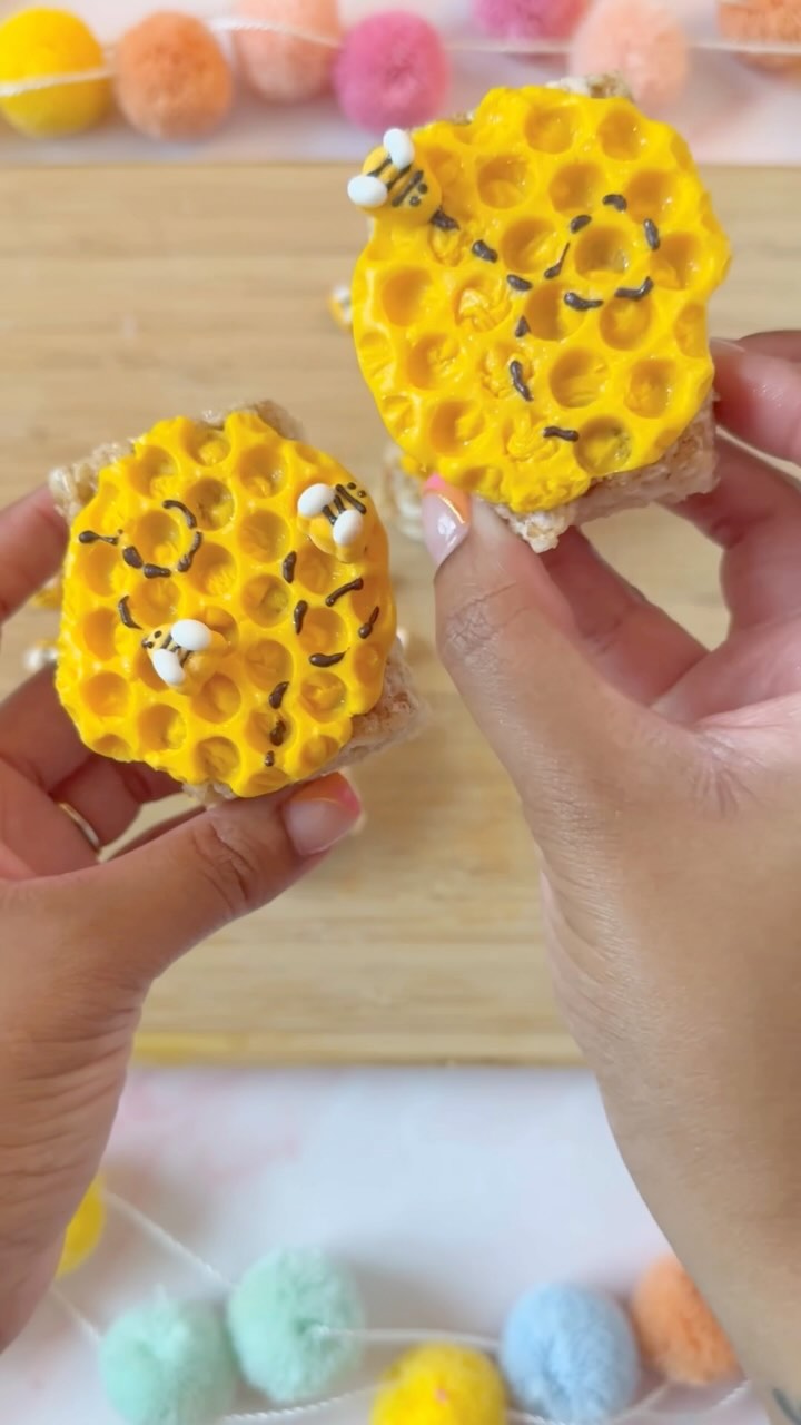Instagram post by @bakedbyprecious for Kroger. Caption reads: Candy Melts and rice cereal treats are an easy DIY....