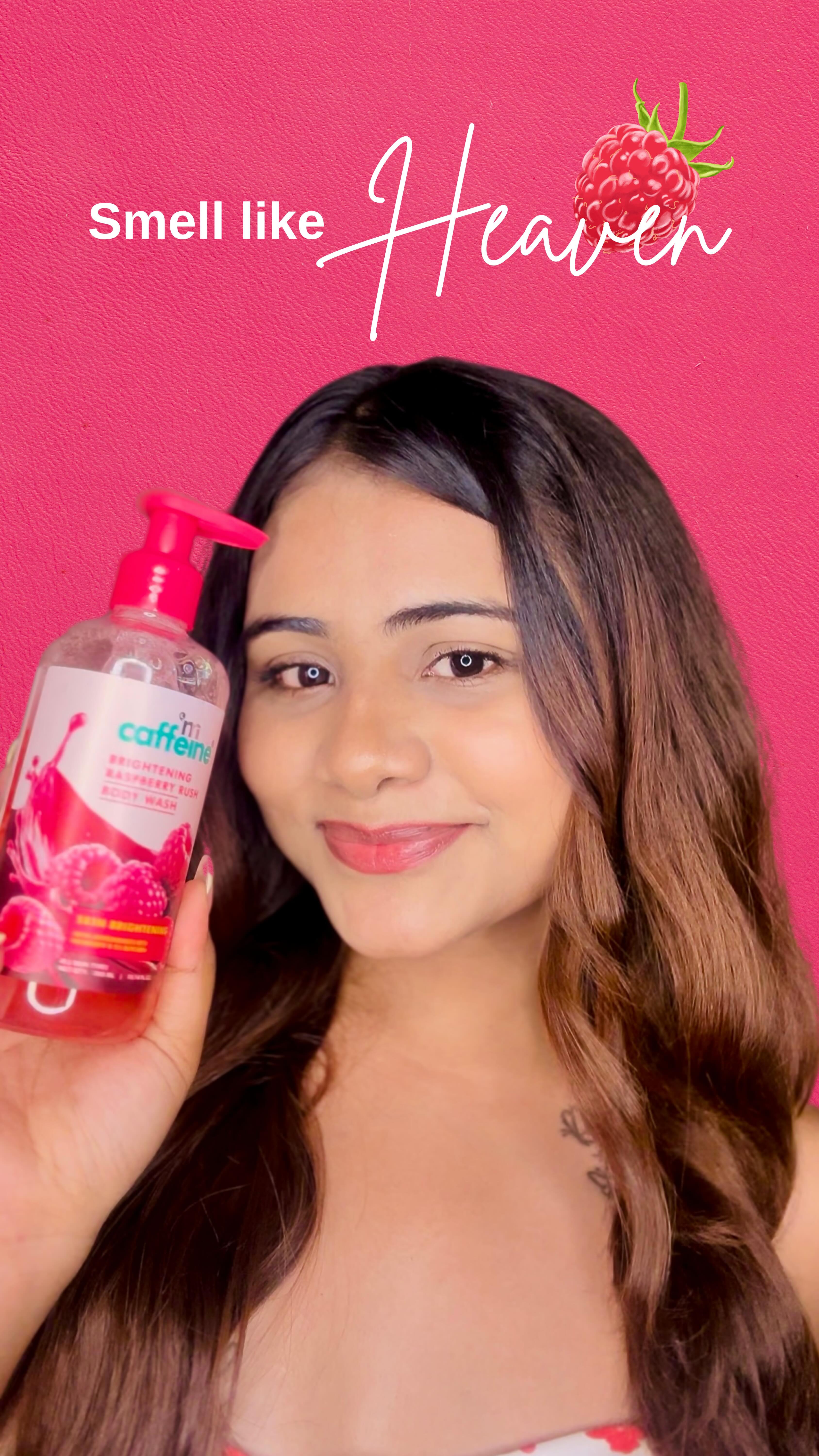 Instagram post by @anushkaaaaaa.___ for Mcaffeine. Caption reads: Don’t use this body wash from @mcaffeineofficial....