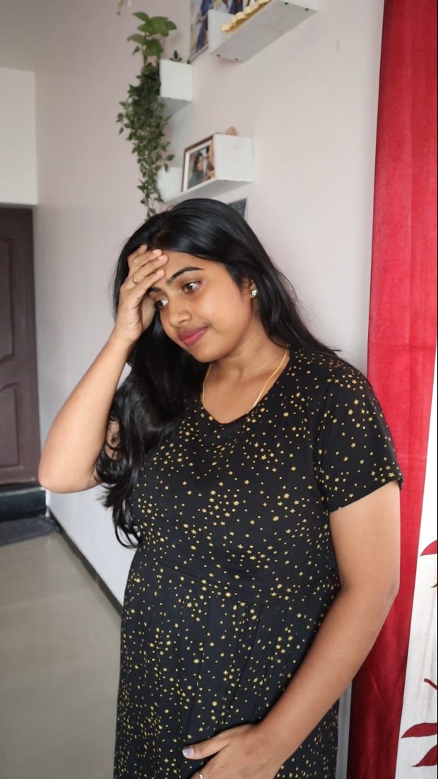 Instagram post by @karthika_story for Lakshmikrishna Naturals. Caption reads: Weight = Stress 😞 Comment for the Product Link....