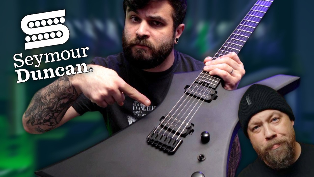 YouTube post by @BaenaCarcosa for Sweetwater Integration. Caption reads: Riffs, Beards &... Pickups!? (Seymour Duncan FLF....