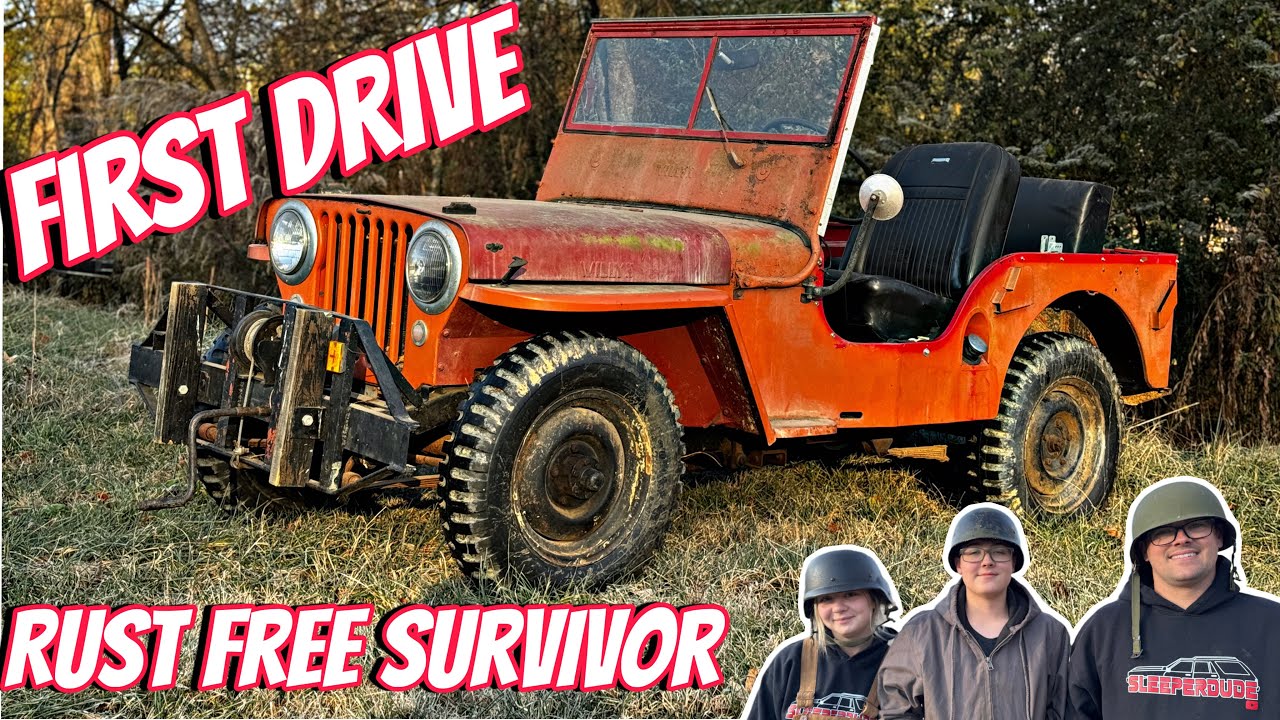 YouTube post by @Sleeperdude for Lasfit. Caption reads: Paint Restoration and 12 Volt Conversion 47 Jeep....