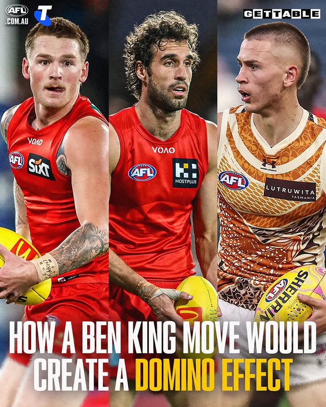 Instagram post by @gettable for Telstra. Caption reads: If Ben King becomes a Hawk this off-season it....