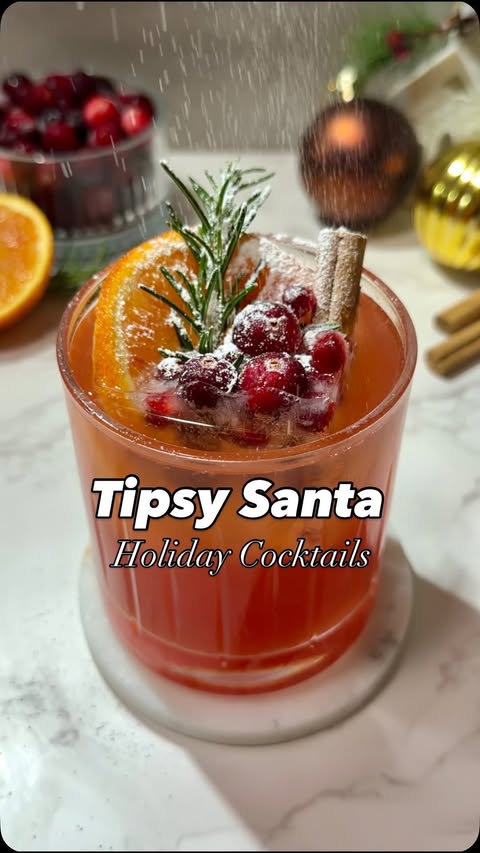 Instagram post by @cansucanmemis for The Feedfeed. Caption reads: This Tipsy Santa Cocktail by @cansucanmemis is a....