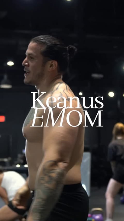 Instagram post by @legendary_pasos for FLEX Magazine. Caption reads: Keanu’s EMOM was straight chaos in the best way....