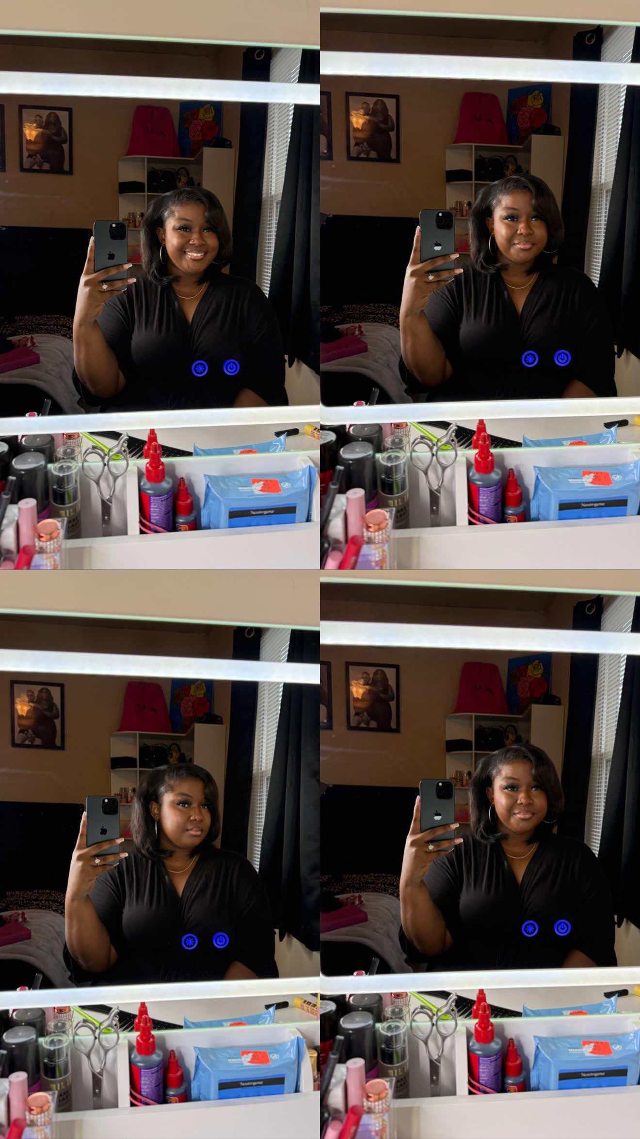 TikTok post by @kayj71 for Black Radiance Beauty. Caption reads: I’m just a girl, who got a vanity for Christmas....