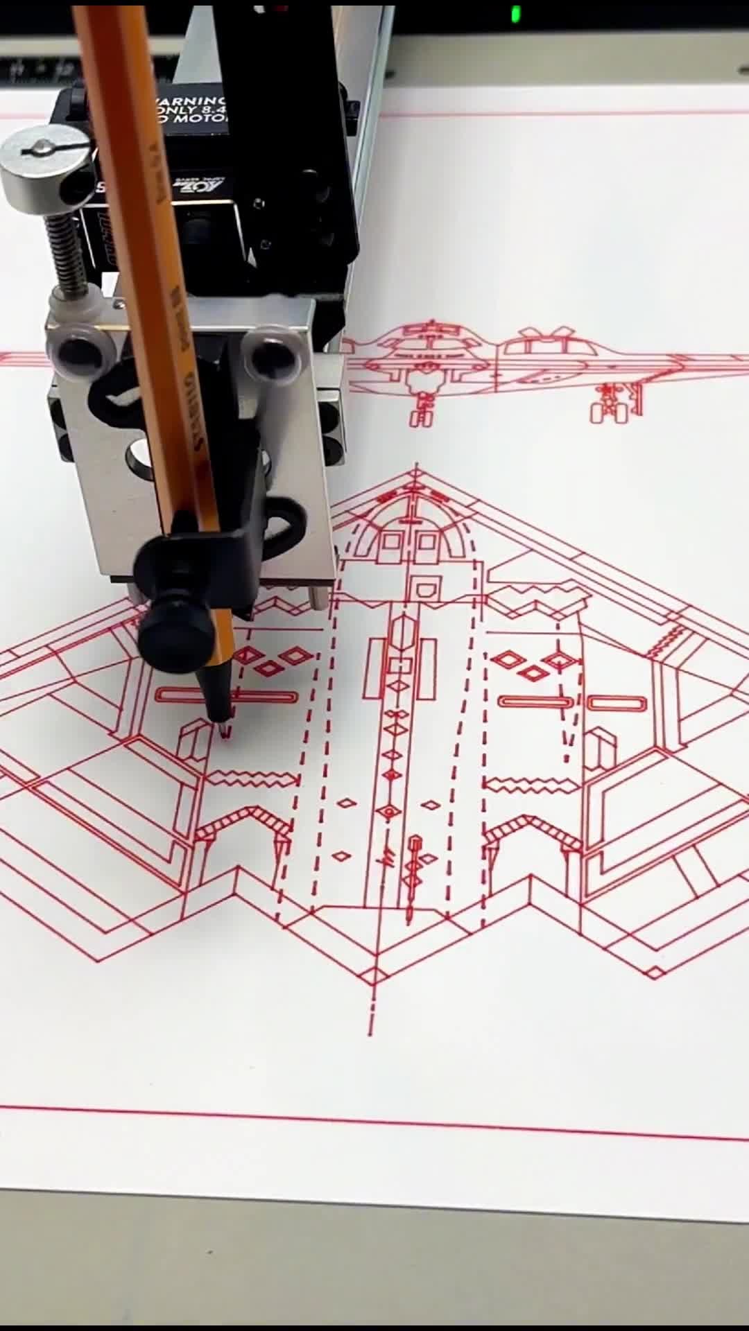 Instagram post by @_draw_scape for STABILO. Caption reads: 🛍️ Shop B2 Bomber Aircraft Plotter....