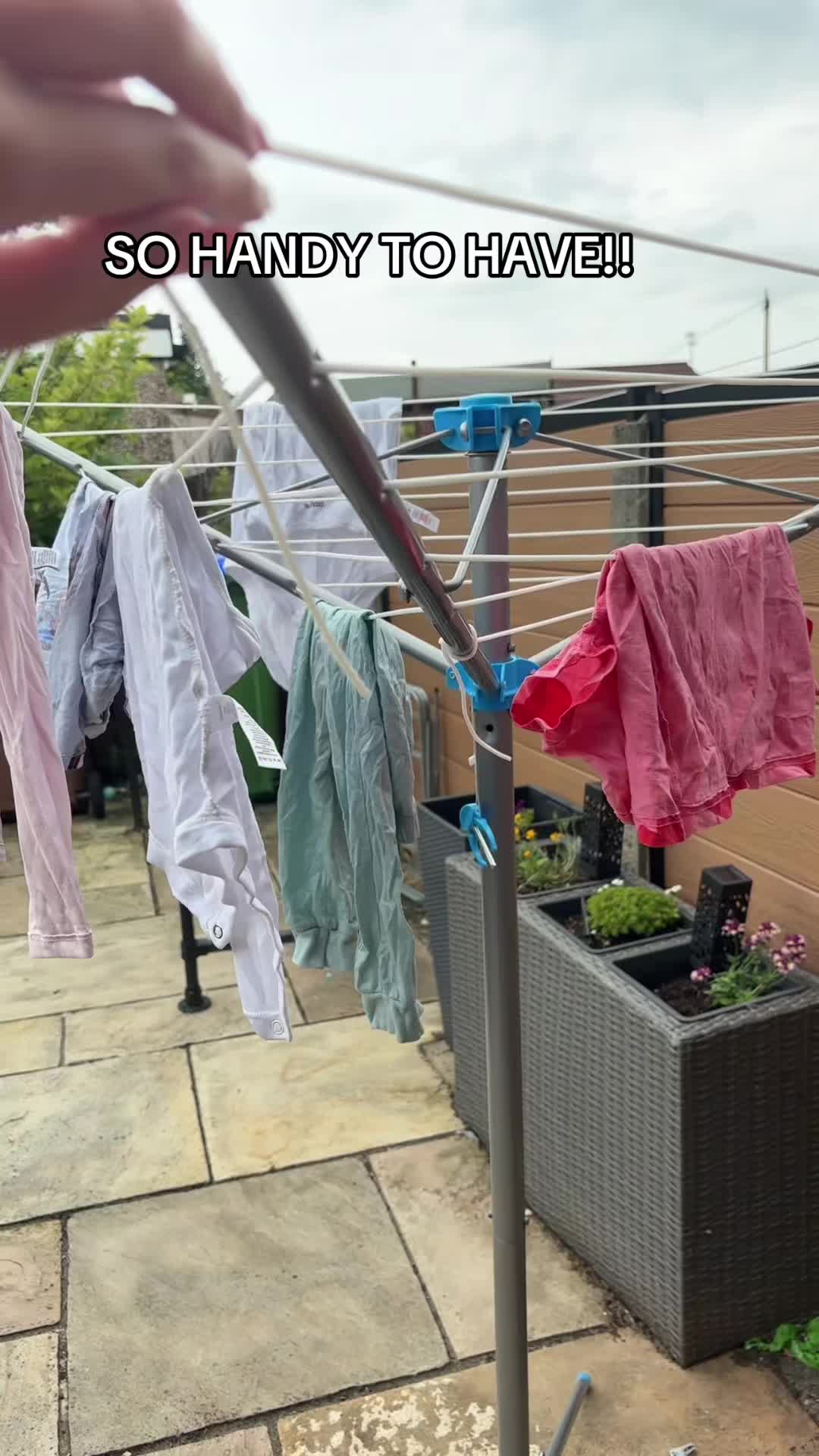 TikTok post by @sophiecotterill_1 for Minky Homecare. Caption reads: So convenient!! @Minky Homecare #clothesdryer....