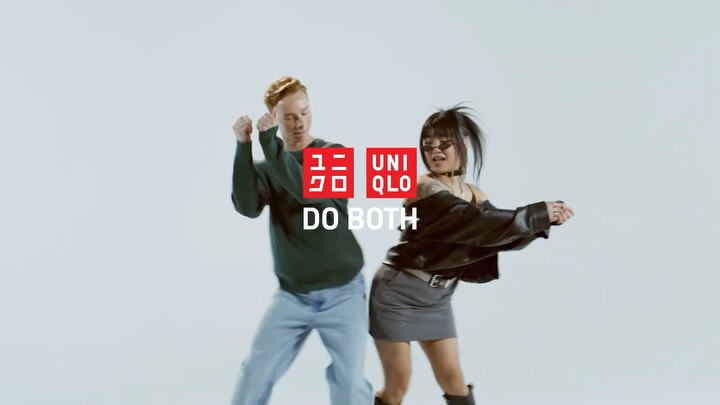 Instagram post by @maeebelenn for UNIQLO. Caption reads: Do Both with @uniqlo - ad concept starring....