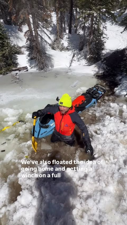 Instagram post by @steve_martin12 for Ski-Doo. Caption reads: [...] is cold AF in case you were wondering!....