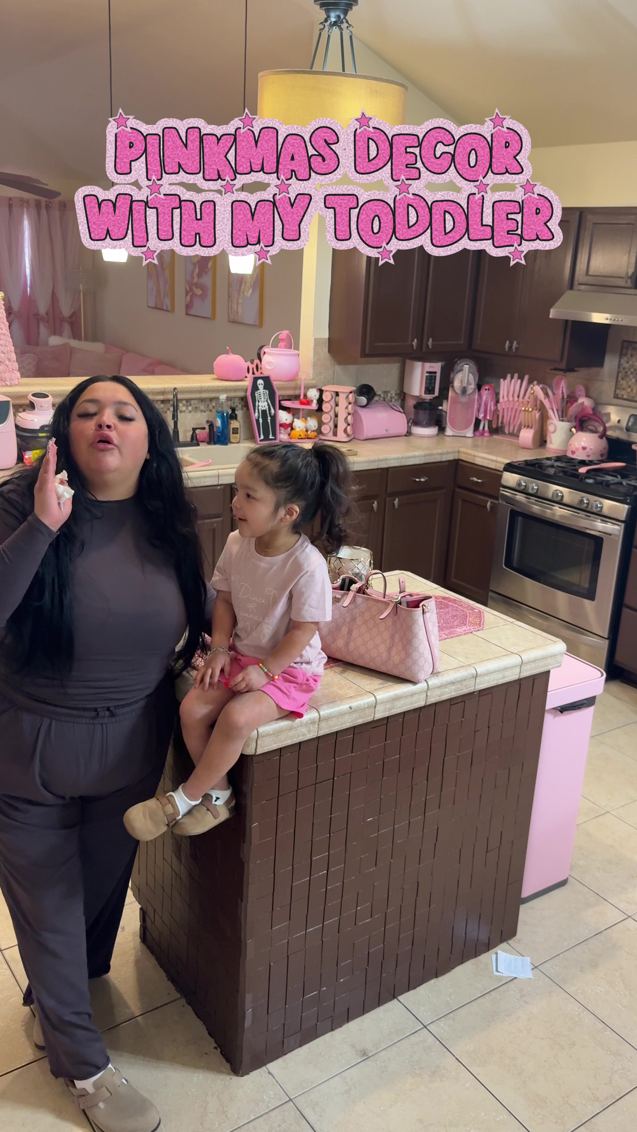 TikTok post by @thepinklibra for Burlington. Caption reads: But do we get a pink tree?? 🧌💗🧌💗 @Burlington....