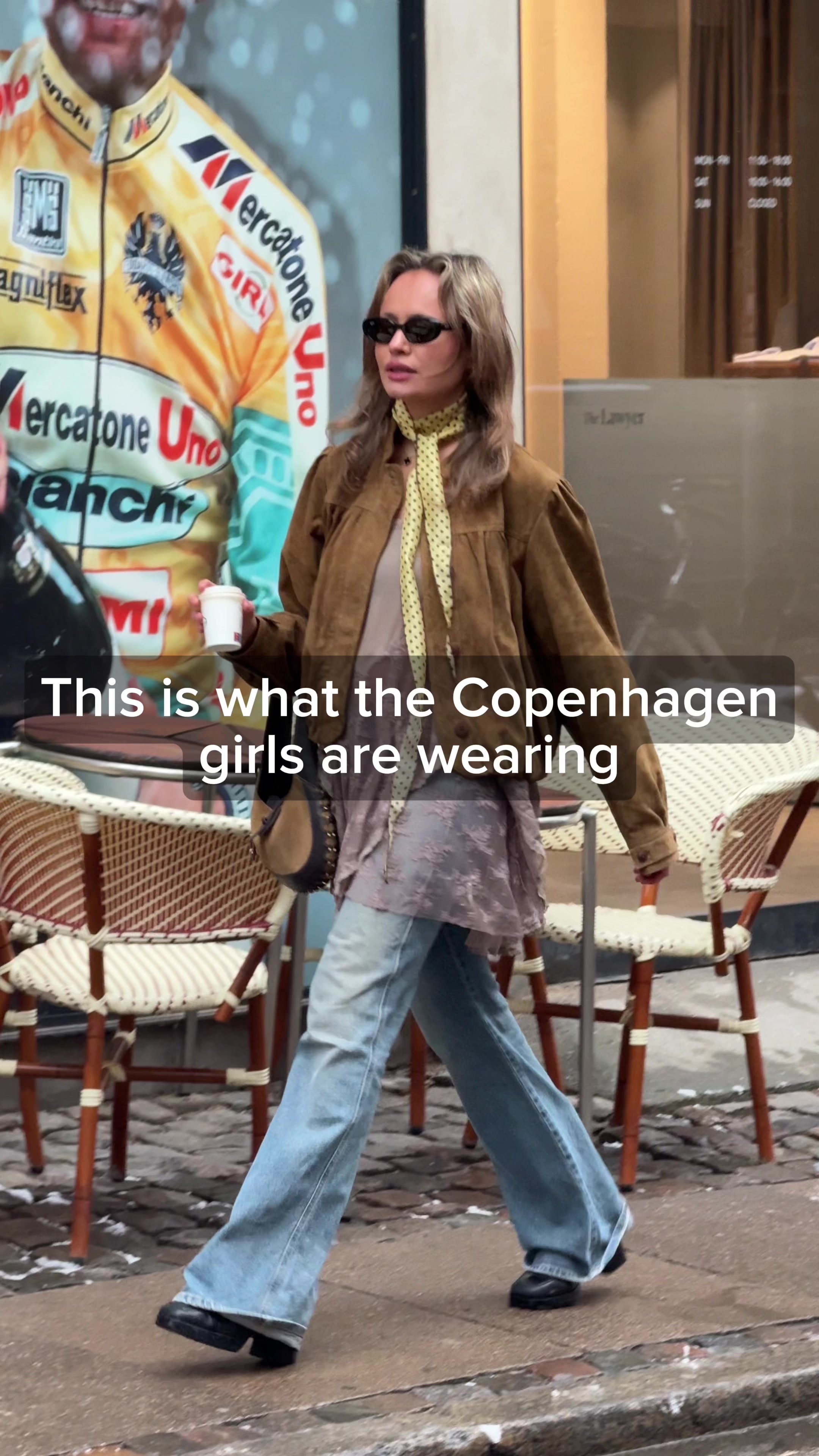TikTok post by @ootd for Free People. Caption reads: 🇩🇰 Spotting @Free People all over the streets of....