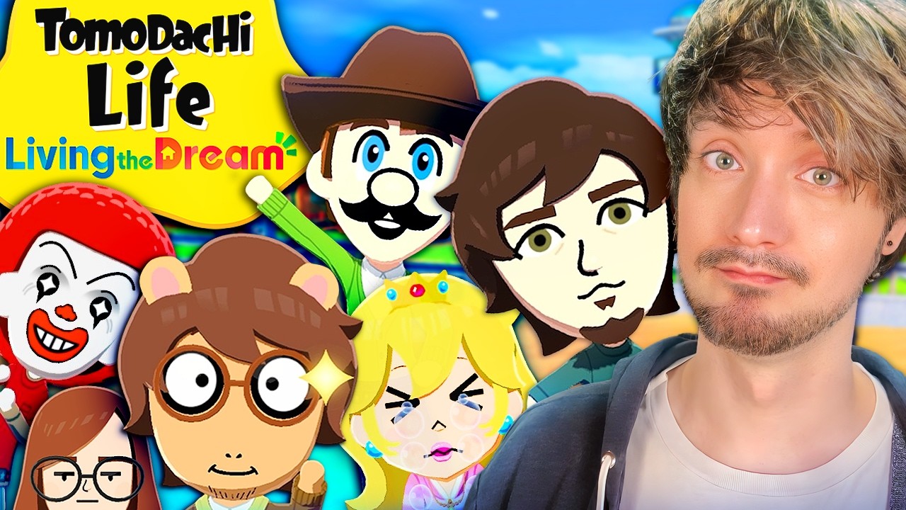 YouTube post by @PeanutButterGamer for Solelidity. Caption reads: Tomodachi Life Living the Dream - PBG.