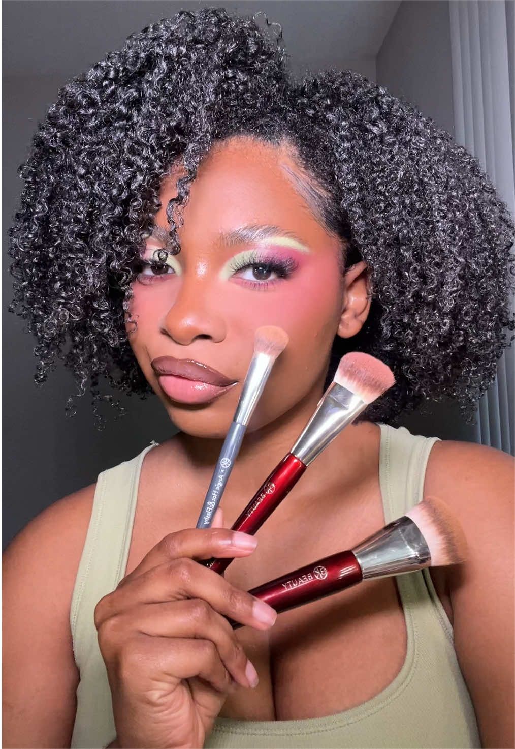 TikTok post by @ashleecookk for BK Beauty. Caption reads: [...] got around to trying brushes from @BK Beauty....