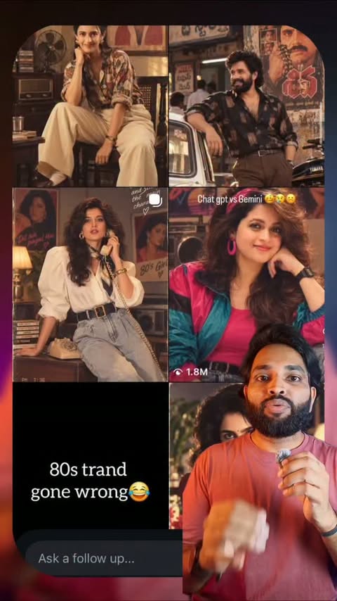 Instagram post by @tech_withviji for Molecular Company. Caption reads: Comment 80’s for the link 🔗 80s AI Look 😎🔥 But....