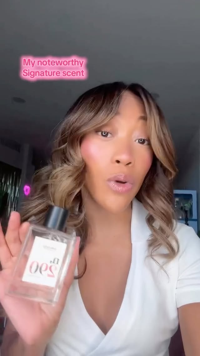 Instagram post by @laurenashleybeck for Noteworthy Scents. Caption reads: [...] out my perfect signature smell.....