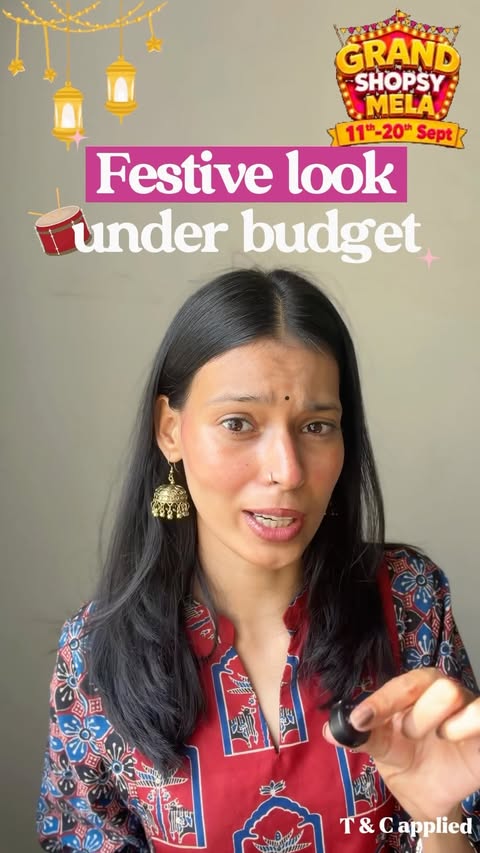 Instagram post by @chhaya.approves for Shopsy Selects. Caption reads: ₹299 mein FESTIVE LOOK?! 😭🔥🛍️ Yes, you heard....