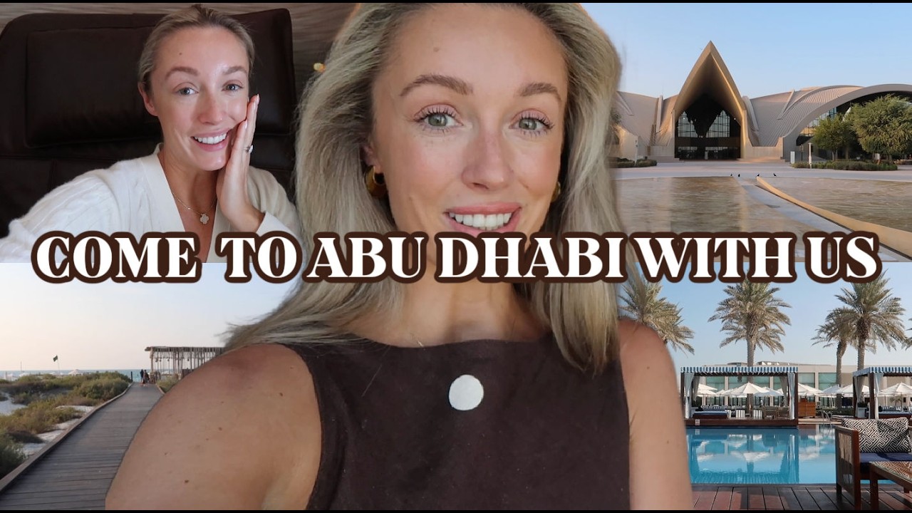 YouTube post by @JosieIrons for Klarna. Caption reads: Come to Abu Dhabi with me! ✨🐚 | Etihad First....