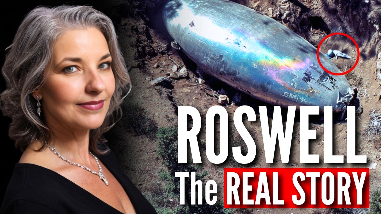 YouTube post by @TheInBetweenTales for Podbean. Caption reads: What They Left Out of the ROSWELL Story.