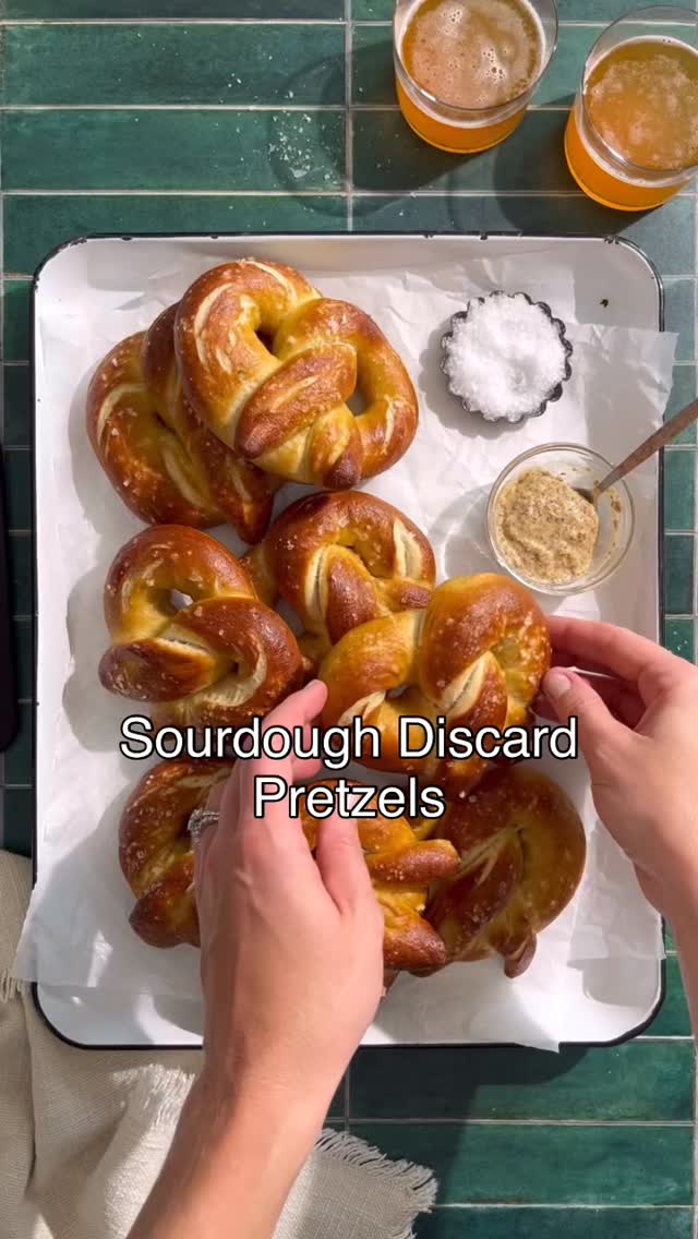 Instagram post by @thisjess.cooks for The Feedfeed. Caption reads: It’s Pretzel Week Day 4 and we’re making Sourdough....