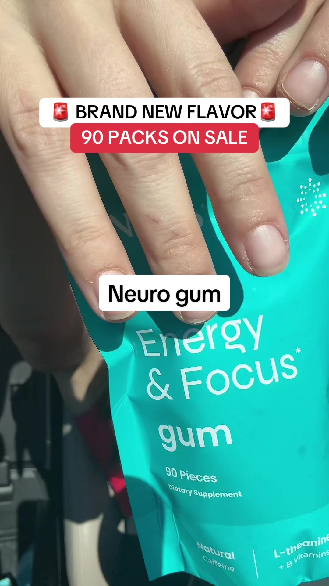 TikTok post by @kenzieleigh_ for Neuro. Caption reads: I chew neuro gum before I work out and it [...].