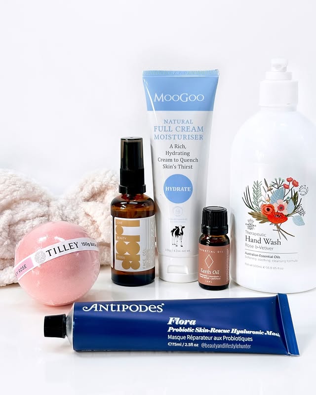 Instagram post by @beautyandlifestylehunter for Antipodes Skincare. Caption reads: [...] my box; For the pamper session; 🖤....