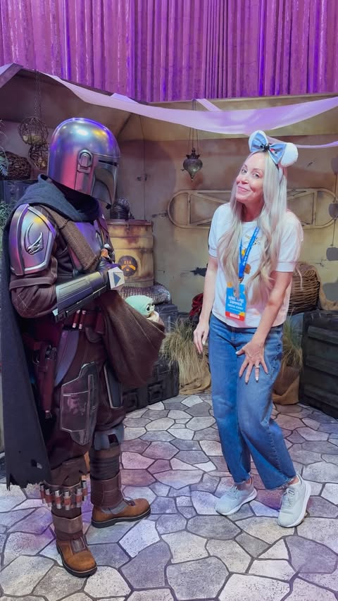 Instagram post by @erinofthesouthwest for Disneyland. Caption reads: [...] by Grogu. #themandalorianandgrogu....