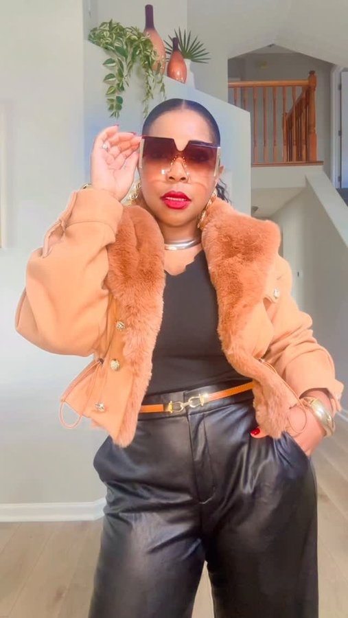 Instagram post by @the.style.concession for TJ Maxx. Caption reads: This Jacket though!! Staple for fall 🍂 🍁....