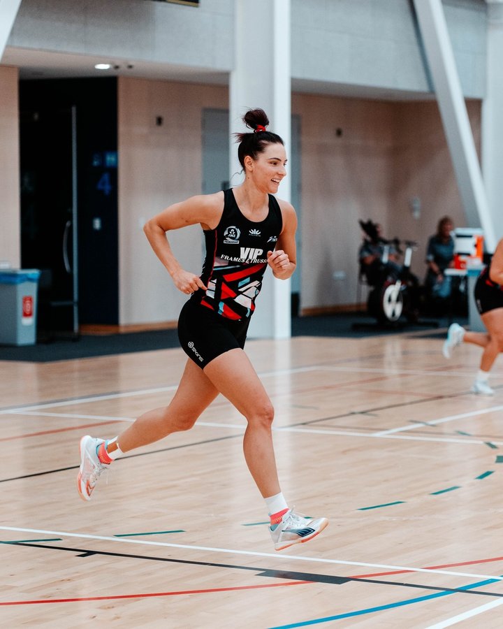Instagram post by @tactixnetball for SKINS Compression. Caption reads: Preseason 🤝 @skinsnewzealand. Thanks to our....