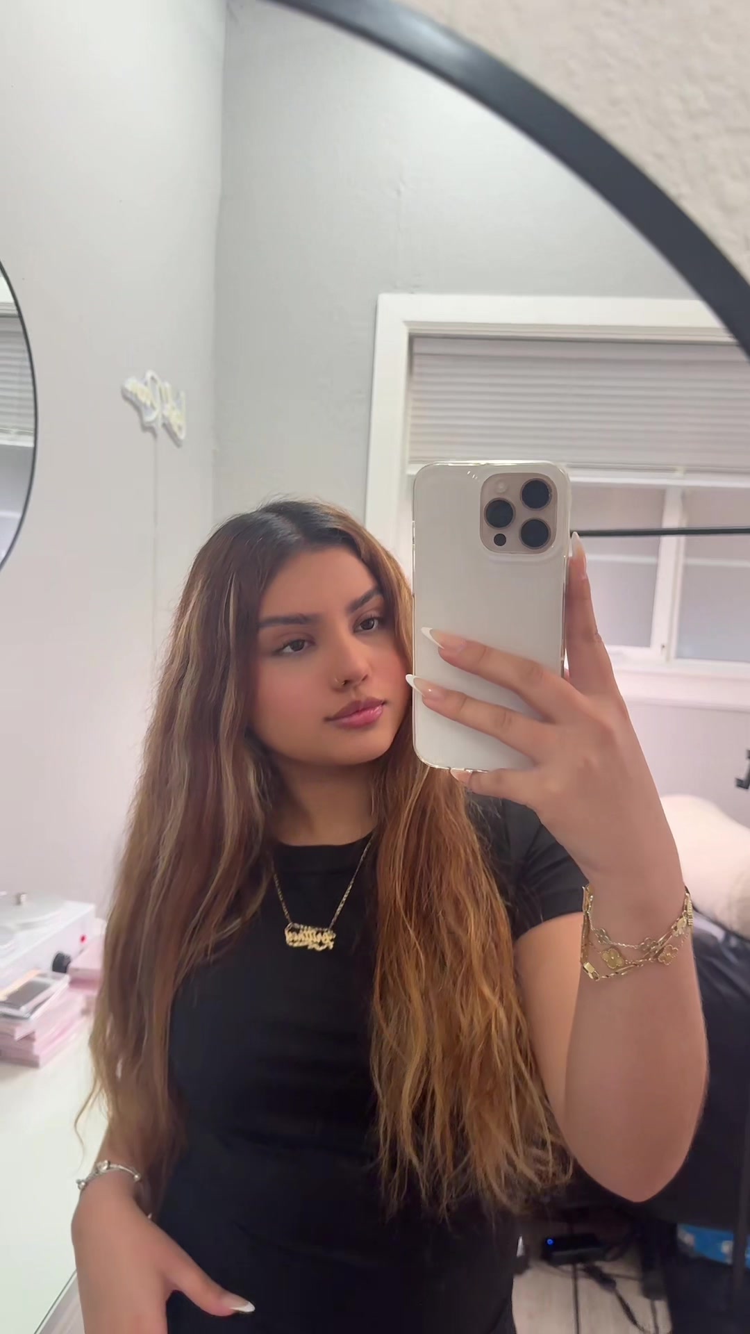 TikTok post by @essential.aestheticsss for Automet. Caption reads: All black outfit 😍 @AUTOMET tee from || 10/10....
