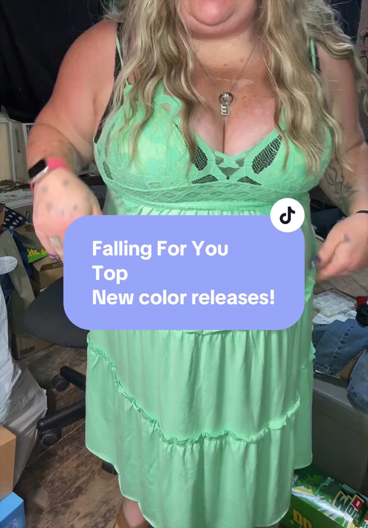 TikTok post by @jessieblevins2 for Kali Rose Boutique. Caption reads: [...] #fallingforyou #cutedress @Kaliroseboutique.