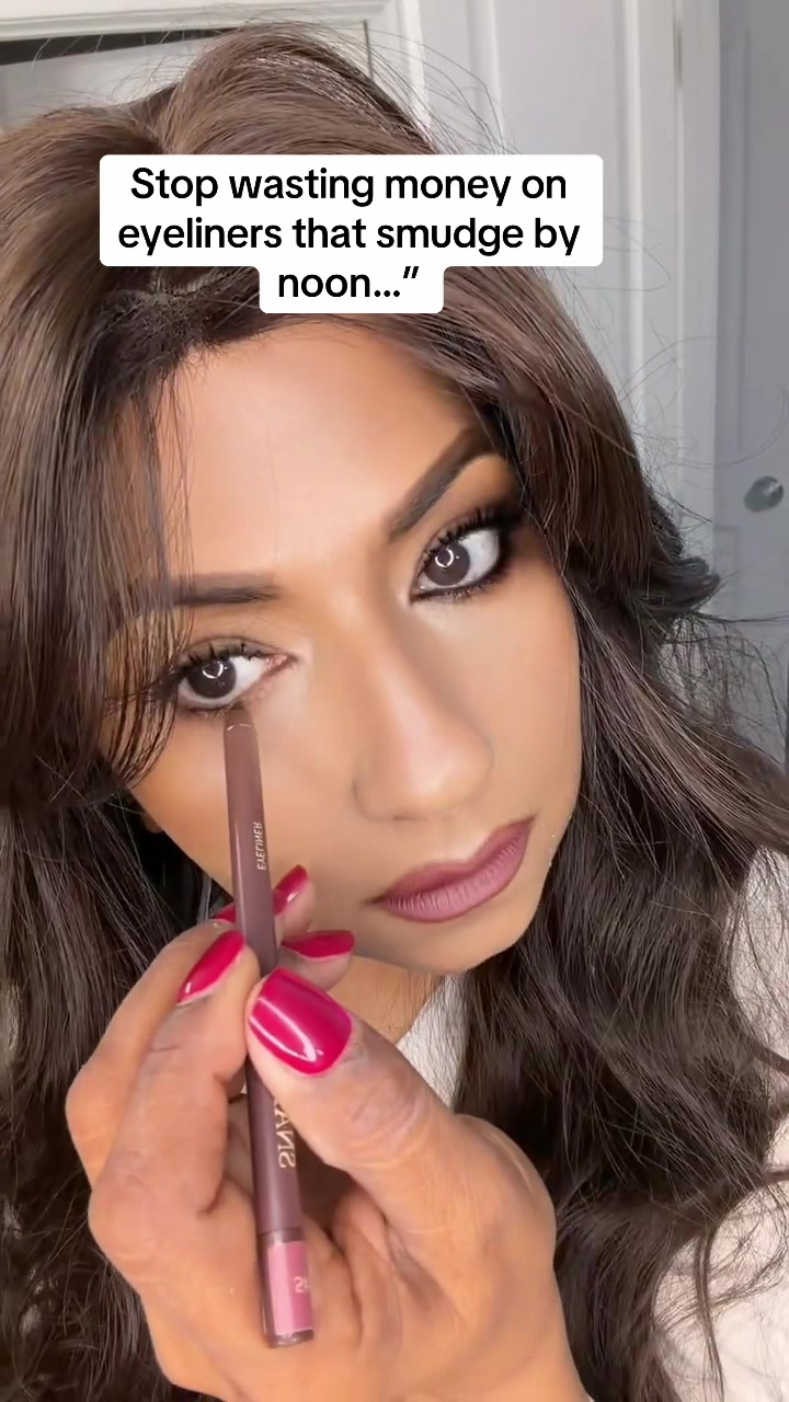 TikTok post by @pammoshammo for Page Vine. Caption reads: This one is a 24-hour waterproof eyeliner pencil…....
