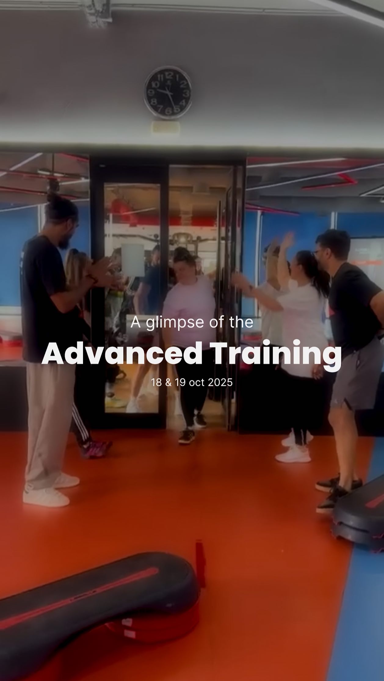 Instagram post by @fatma_hafsi_ for LES MILLS. Caption reads: A heartfelt thank you to our amazing pro trainers....