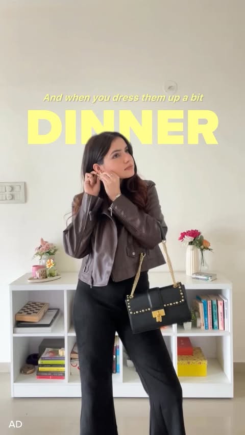 Instagram post by @theshreyakalra for Go Colors. Caption reads: [...] suede bell bottoms from @gocolors, they are....