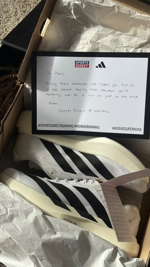 Instagram post by @runningwithparis for adidas Running. Caption reads: [...] so much again @sportsdirectrunning....