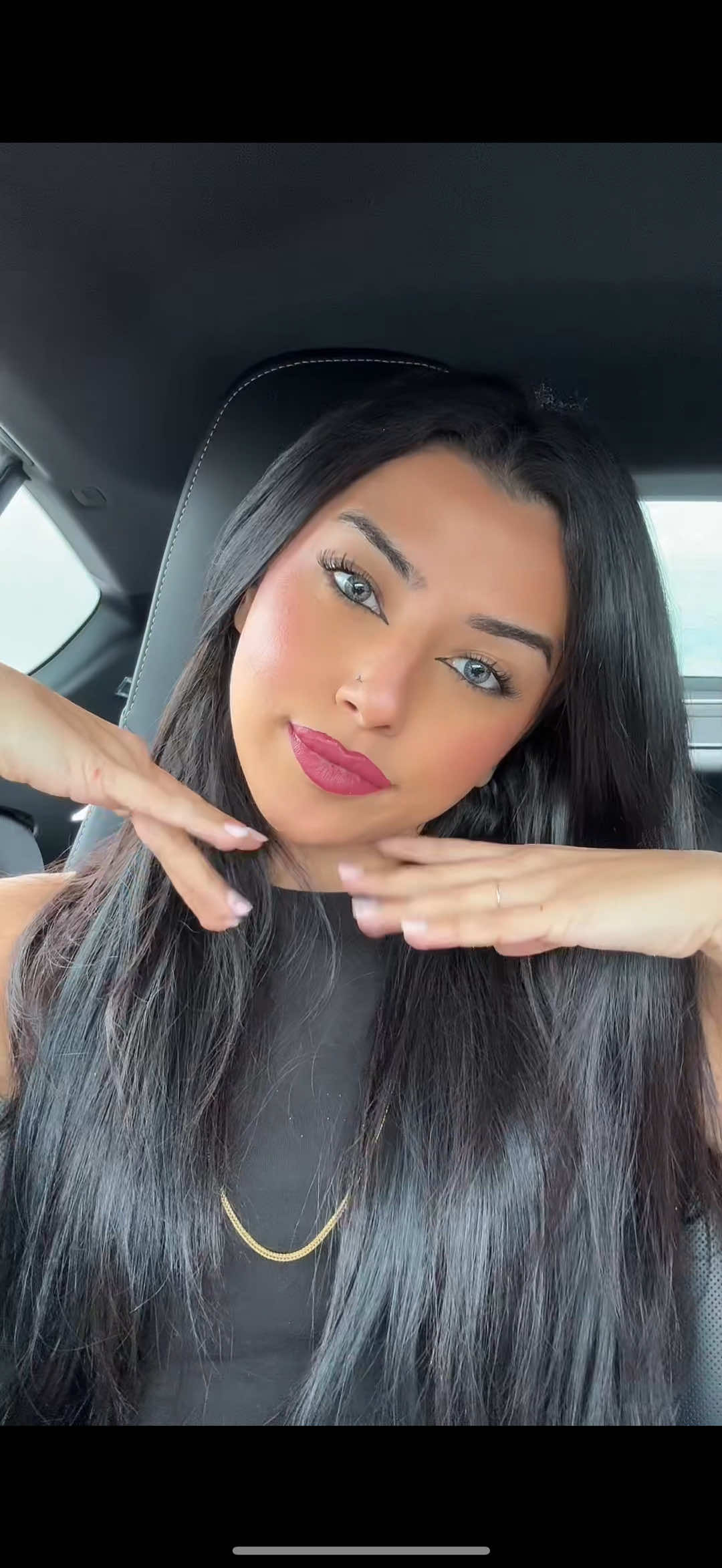 TikTok post by @galvsfood for Maybelline. Caption reads: [...] to stay on while you grub, you need to try....