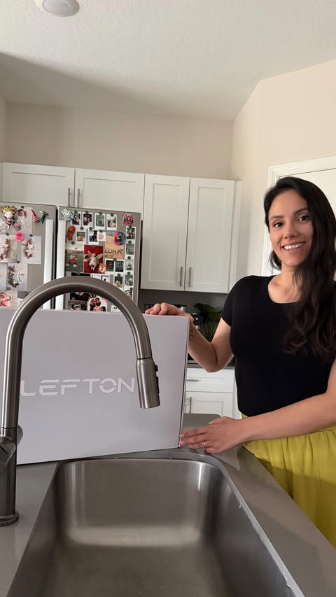 Instagram post by @justgozdem for Lefton. Caption reads: The “invisible butler” in my kitchen makes me feel....