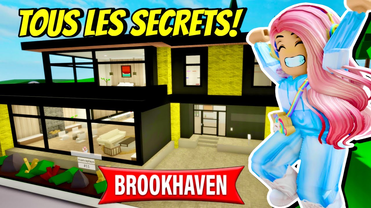 YouTube post by @maevagamesvideos for Fnac. Caption reads: ALL THE SECRETS OF THE NEW BROOKHAVEN RP HOUSES!....